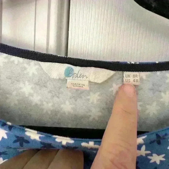 Boden Women’s 8R Blue Star Dress with tie sash - Picture 3 of 4